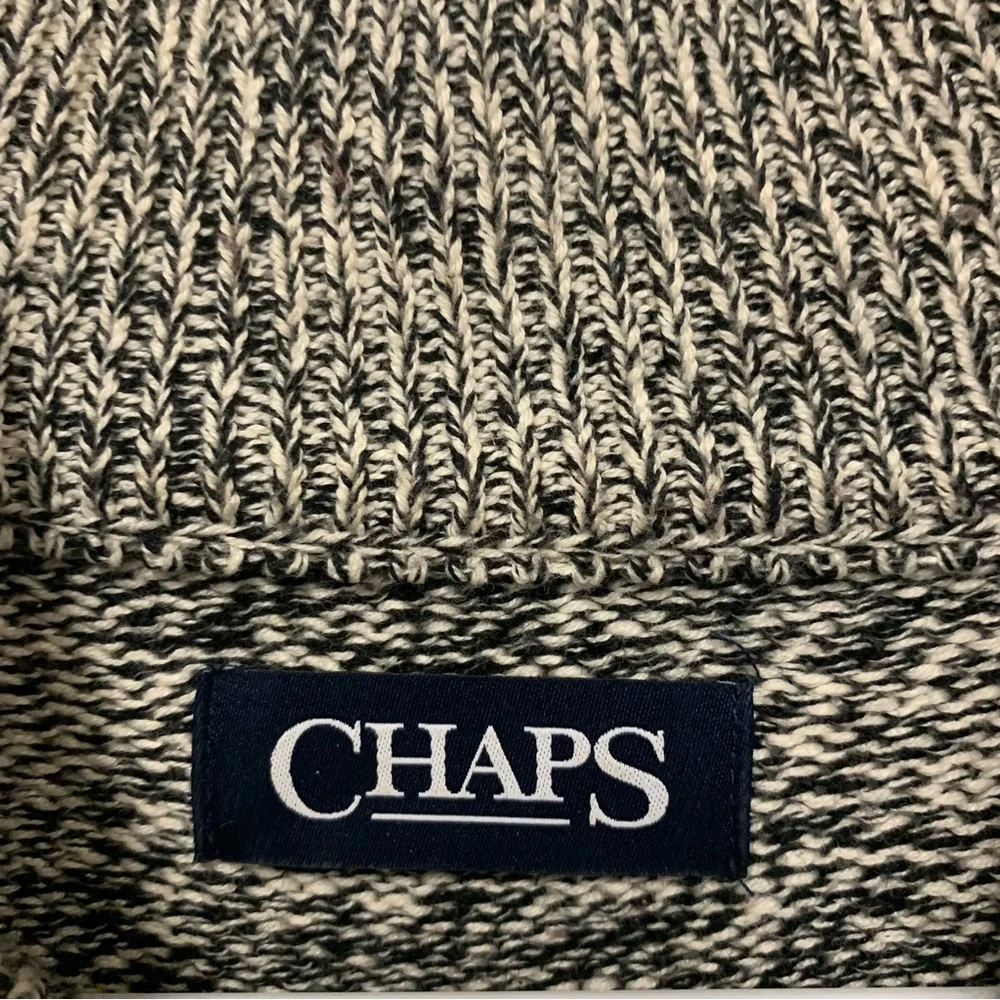 Chaps Ralph Lauren Sweater Mens XL Gray Red Striped Knit Henley Button Collar - Picture 5 of 10